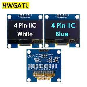 HWGATL OLED 디스플레이 모듈, OLED LCD LED IIC I2C 통신, 화이트, 블루 컬러 드라이브 칩 SH1106, 128x64, 1.3 인치, 1.3 인치