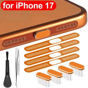 아이폰 17 프로 맥스 17에어 휴대폰 스피커 먼지망 커버 USB 타입 C 충전 포트 보호 먼지 플러그 청소 키트