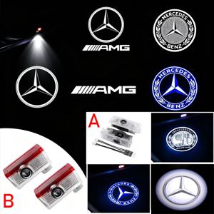 메르세데스 벤츠 W212 W205 AMG ML W166 W176 W177 W246 W213 GLC GLB GLA GLS GLE1용 차량 LED 웰컴 프로젝터 라이트 도어 램프 2개