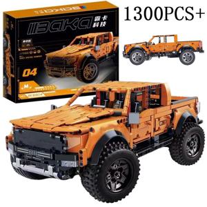 1300+피스 테크 랩터스 픽업 트럭 레이싱카 조립 블록 키트 MOC 호환 크리에이티브 DIY 자동차 브릭 장난감 선물 십대 청소년 성인용