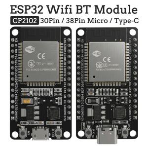 ESP32 개발 보드 2.4G WIFI 블루투스 모듈 30핀 38핀 CP2102 마이크로 타입-C 초저전력 소비 듀얼 코어 ESP-32