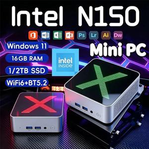새로운 휴대용 미니 PC 윈도우 11 인텔 N150 데스크탑 컴퓨터 16GB 램 1TB/2TB SSD WIFI6 BT5.2 초소형 포켓 PC 게이머/사무용