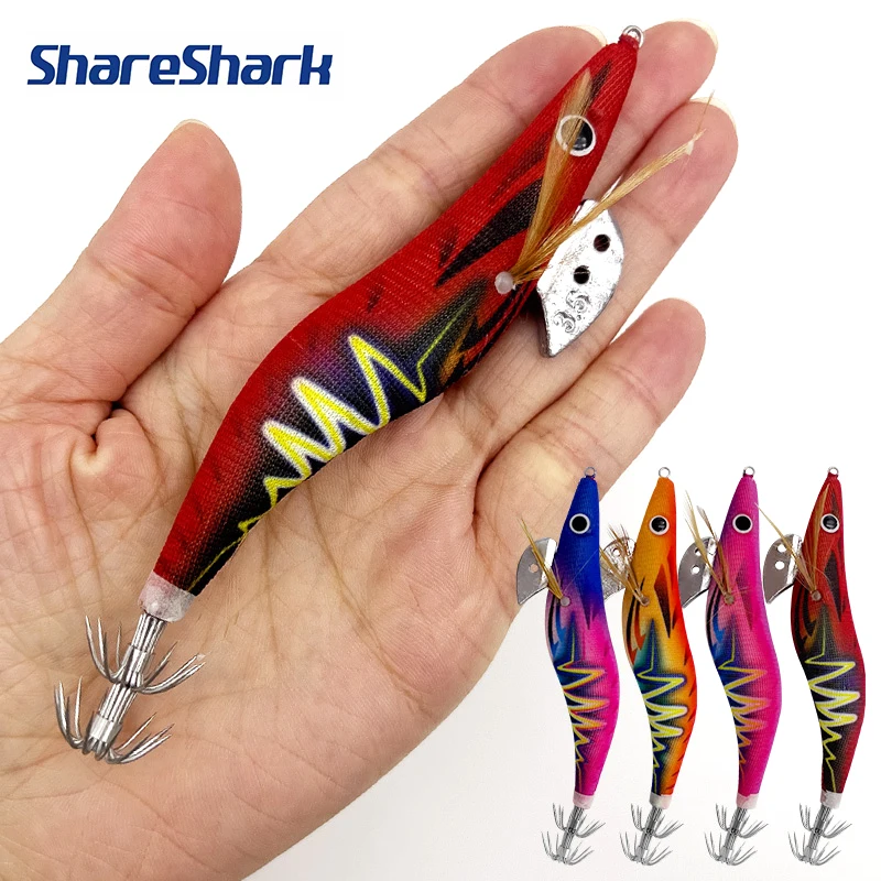 쉐어샤크 5개/세트 13.2cm/20g 3.5 # 새우 낚시 미끼 발광 오징어 지그 훅 새우 미끼 인조 하드 베이트