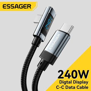 에사저 240W USB 타입 C 케이블 90도 앵글 PD 고속 충전기 아이패드 맥북 프로 샤오미 삼성 화웨이용