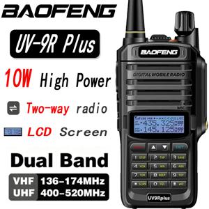 바오펑 UV-9R 플러스 방수 무전기 듀얼 밴드 10KM 장거리 휴대용 VHF/UHF 송수신기 CB 사냥용 햄 라디오