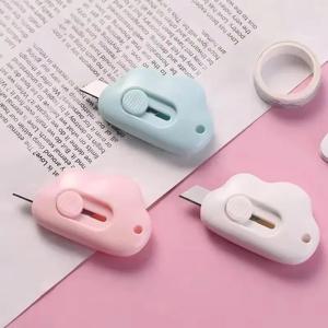 1/2/3/6PCS 귀여운 토끼 구름 색상 미니 휴대용 유틸리티 나이프 종이 커터 커팅 면도날 사무용품