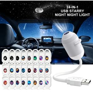 HD 스마트 다이나믹 3D 홀로그램 야간 조명 프로젝터 2-IN-1 360 °   침실 천장용 조절 가능한 은하 및 바다 프로젝터
