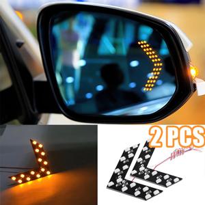 2Pcs 자동차 LED 조명 후면보기 미러 화살표 패널 빛 12V 14SMD 후면보기 미러 표시기 회전 신호 램프 자동차 액세서리