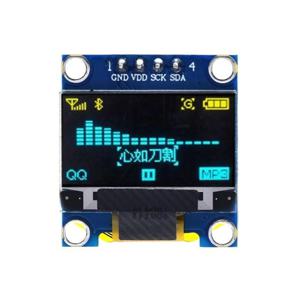 0.96인치 OLED 디스플레이 스크린 모듈 I2C IIC 128x64 SS-D-1306 3.3V-5V 블루 옐로우 아두이노 ESP32 ESP8266용