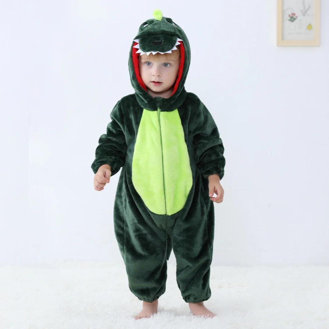 Inflant 신생아 Rompers Kigurumi 겨울 동물 Onesie 어린이 점프 슈트 잠옷 아기 공룡 의상 크리스마스 할로윈 파티