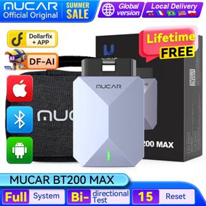 MUCAR BT200 MAX 평생 무료 자동 OBD2 스캐너 전체 시스템 15가지 리셋 CAN-FD 양방향 ECM TCM ABS 자동차 진단 도구