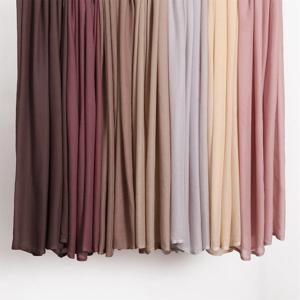 여성을위한 패션 이슬람 Hijab 코튼 레이온 모달 Hijab 스카프 솔리드 컬러 Headscarf 랩 이슬람 머리띠 터번 베일 185*75CM