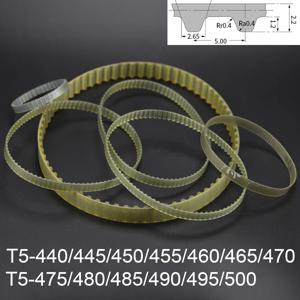 T5-440/445/450/455/460/465/470/475/480/485/490/495/500 5mm 피치 T5 PU 스틸 와이어 사다리꼴 코깅형 동기식 타이밍 벨트