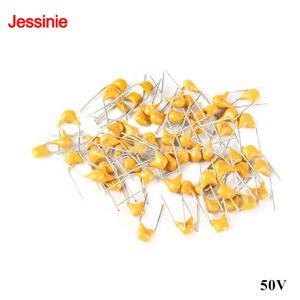 50PCS 50V 20PF~4.7UF 모놀리식 세라믹 칩 커패시터 MLCC 다층 세라믹 커패시터 5.08mm 핀 피치 100NF 22NF 1UF 4.7UF