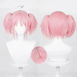 HAIRJOY ​​합성 머리카락 합성 머리카락 Puella Magi Madoka Magica Kaname Madoka 코스프레 가발 라이트 핑크 로리타 트윈 테일 가발