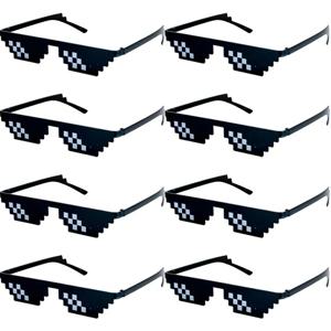 1-8pcs 모자이크 선글라스 남성용 멋진 파티 빈티지 쉐이드 안경 픽셀화 된 선글라스 재미 있은 여성 안경