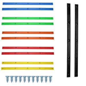 2Pcs 내구성 있는 ABS 리브 본 레일 다채로운 36.5x1.7cm 스케이트보드 레일 스케이트보드 데크 가드 스케이트보딩
