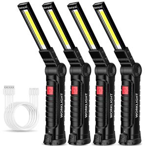 새로운 휴대용 COB LED 손전등 USB 충전식 작업 조명 자기 Lanterna 교수형 램프 내장 배터리 캠핑 토치