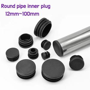 원형 파이프 내부 플러그 12~100mm 테이블 의자 다리용 튜브 엔드 캡 먼지 커버 보호 패드 레벨링 피트 가구 액세서리