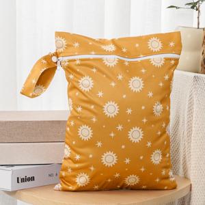 Happyflute 1/2 Pcs 아기 기저귀 가방 빨 수있는 재사용 가능한 천 기저귀 젖은 기저귀 가방 수영 여행 가방을위한 방수 기저귀 가방