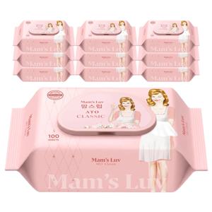 맘스럽 아토클래식 물티슈 저자극 소프트 캡형 40g 100매입 10개