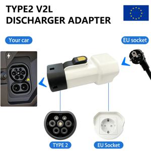 Type2 V2L 방전 어댑터 16A 3500W IP44 BYD MG 오모다 제코 현대 GWM 차량-부하 연결 플러그 (EU 슈코 소켓용) EV 캠핑용
