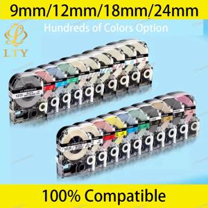 Kingjim EPSON 라벨 프린터 LW-300 LW-400 LW-600P LW-700 LC-4WBN9 프린터와 호환되는 9mm/12mm/18mm/24mm 라벨 테이프