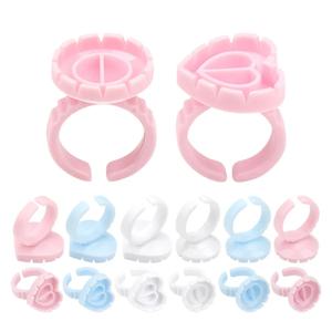 50/100Pcs 도매 일회용 속눈썹 접착제 팬 컵 링 홀더 컨테이너 문신 안료 속눈썹 연장 도구 속눈썹 용품