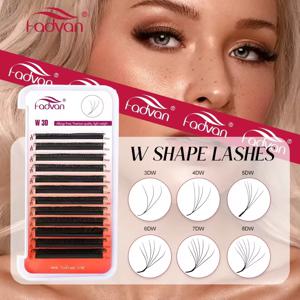 FADVAN 3D/4D/5D/6D/7D/8D W형 속눈썹 연장 C D 컬 내추럴 밍크 래쉬 프리메이드 볼륨 팬 인조 속눈썹 메이크업 용품