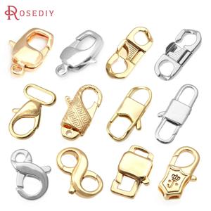 18K 골드 컬러 황동 랍스터 걸쇠 연결 걸쇠 쥬얼리 목걸이 팔찌 만들기 용품 Diy 결과 액세서리