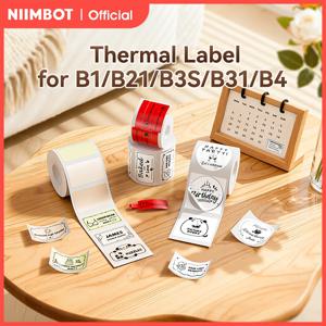 3 롤 NIIMBOT B21 B3S B1 B31 열 라벨 의류 가격 식품 자체 접착 태그 방수 스마트 오피스 포켓 프린터 라벨