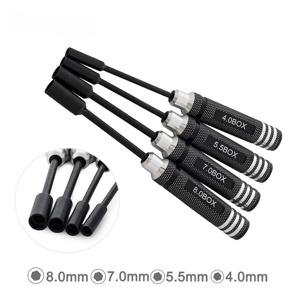 4.0mm / 5.5mm / 7.0mm / 8.0mm 육각 너트 소켓 드라이버 키트 – RC 자동차, 쿼드콥터 및 드론용 정밀 수리 도구 세트