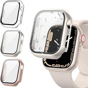 유리 + 커버 Apple Watch 케이스 8 7 6 SE 5 9 iWatch Accessorie 화면 보호기 Apple watch serie 44mm 45mm 41mm 40mm 42mm 38mm