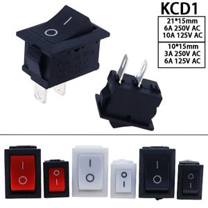 KCD11-101 3A/6A 250V 6A/10A 125V 10*15mm 21*15mm SPST 2PIN ON/OFF G130 보트 로커 스위치 자동차 대시 대시 보드 트럭 KCD1 스위치