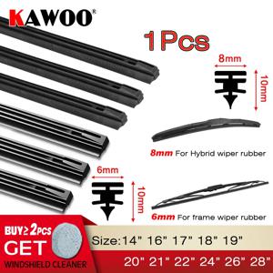 KAWOO 1pcs 8mm/6mm 자동차 앞유리 와이퍼 블레이드 삽입 부드러운 고무 스트립 (리필) 14 