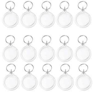 30PCS 원형 아크릴 사진 프레임 키 체인 스냅인 사용자 정의 삽입 사진 DIY 프로젝트에 대 한 아크릴 빈 그림 키 링