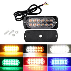 12 LED 스트로브 라이트 비상 점멸 경고등 12V 24V 스트로보스코프 자동차 DRL 자동차 트럭용 황색 적색 청색