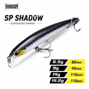 KINGDOM SP 섀도우 낚시 미끼, 서스펜션 미노우 워블러 크랭크 미끼, 인공 농어 파이크 낚시 태클, 6.5g, 9g, 14g, 14.2g