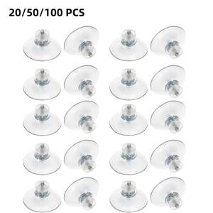 20/50/100PCS 나사가 있는 플라스틱 흡입 컵 25/32/41/53mm 투명 PVC 흡입 패드 나사 너트가 있는 강력한 접착 흡입 홀더