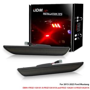 IJDM 2015-2023 포드 머스탱 레드/화이트 후면 펜더 마커 라이트 주차 조명/운전 조명, OEM 사이드 마커 램프 12V