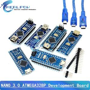 Arduino CH340 USB 드라이버 16Mhz ATMEGA328P USB 케이블용 부트로더 호환 컨트롤러가 포함된 미니/Type-C/마이크로 USB 나노 3.0