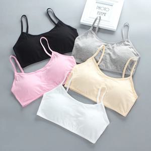 여성용 튜브 탑 패딩 브래지어, 십대 속옷, 젊은 소녀 란제리, 학생 브래지어, 단색, 부드러운 면, 친밀한
