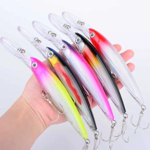 1pc 17cm 32g 딥 다이빙 대형 미노우 루어 인공 워블러 하드 베이트 크랭크베이트 바다 배스 파이크 퍼치 낚시 도구