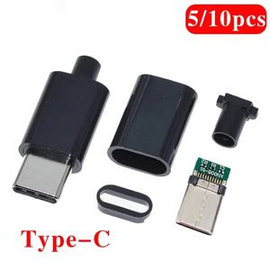 5/10Pcs 유형 C USB 3.1 24 핀 수 플러그 용접 커넥터 어댑터 (하우징 충전 플러그 포함) 데이터 케이블 액세서리 수리