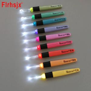 LED 라이트 크로셰 뜨게 바늘 뜨게 액세서리 도구, DIY 발광 뜨게 바늘 도구, 2.5-6.5mm, 1PC