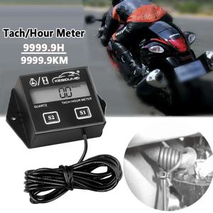 방수 디지털 엔진 Tach Hour Meter 타코미터 게이지 엔진 RPM LCD 디스플레이 오토바이 모터 스트로크 엔진 자동차 보트