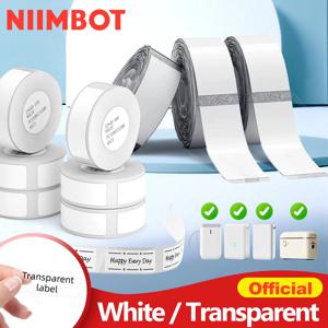 Niimbot Transparents 투명 순수한 흰색 열 라벨 스티커 용지 롤 자체 접착 바코드 가격 이름 D11 D110 인쇄
