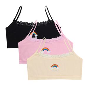 1/3PCS 십대 소녀 레인보우 프린트 작은 트레이닝 브래지어 귀여운 어린이 스포츠 조끼 튜브 탑 학생 어린이 브래지어 속옷