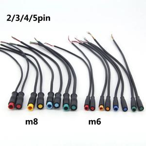 M6 M8 2/3/4/5핀 코어 6mm 남성 여성용 줄렛 전기 자전거 버트 플러그 커넥터 케이블 신호 센서 방수 스쿠터 와이어