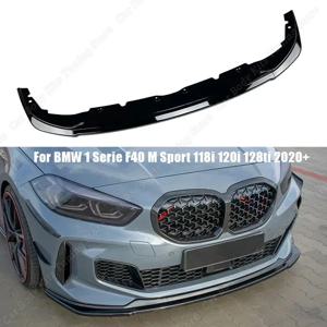 BMW F40 3Pcs 자동차 앞 범퍼 스플리터 립 디퓨저 스포일러 1 시리즈 118i 128ti M135i M 스포츠 바디 키트 2019-2022 튜닝 ABS